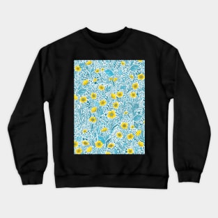 Buttercups, yellow, blue and white Crewneck Sweatshirt